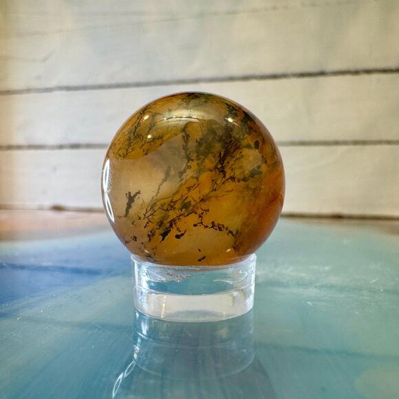 Golden Healer Dendritic Quartz Sphere 23mm Madagascar Polished Crystal - Picture 3 of 3